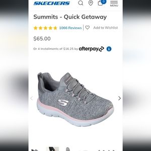 Skechers Summits grey, pink, & white slip on memory foam sneakers LIKE NEW sz 9